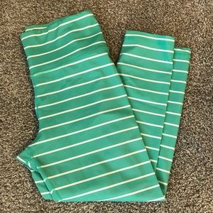 Kiava Mint striped Workout Capris pants
